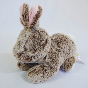Animal Adventure Brown White Bunny Rabbit Plush Cottontail Easter Toy Pink Ears